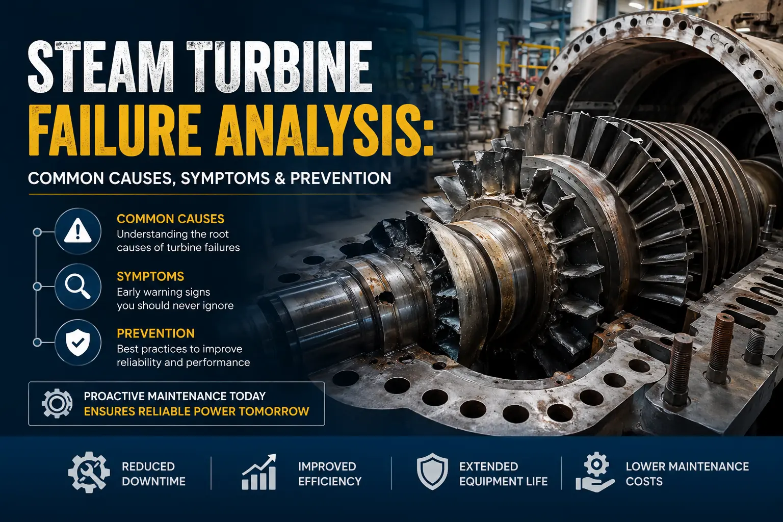 Steam Turbine Failure Analysis: Common Causes, Symptoms & Prevention